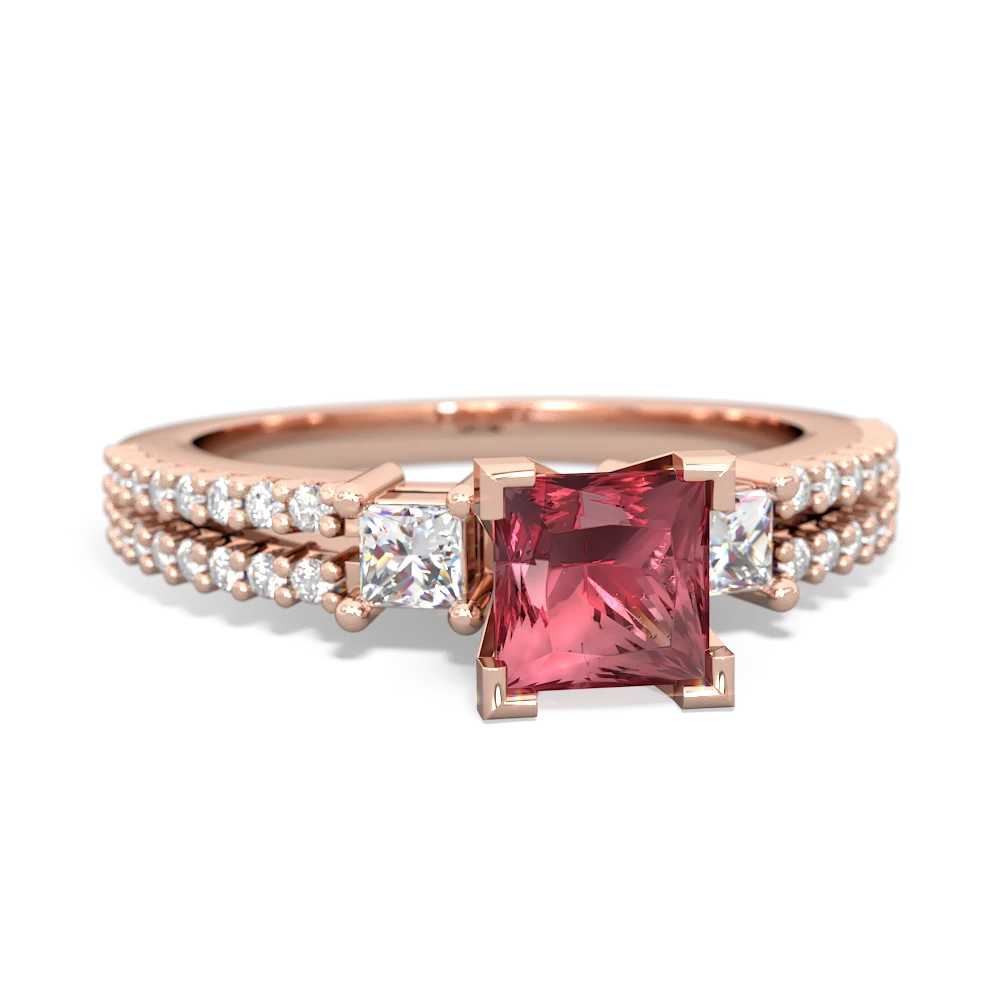 Pink Tourmaline Classic 5Mm Square Engagement 14K Rose Gold ring R26435SQ