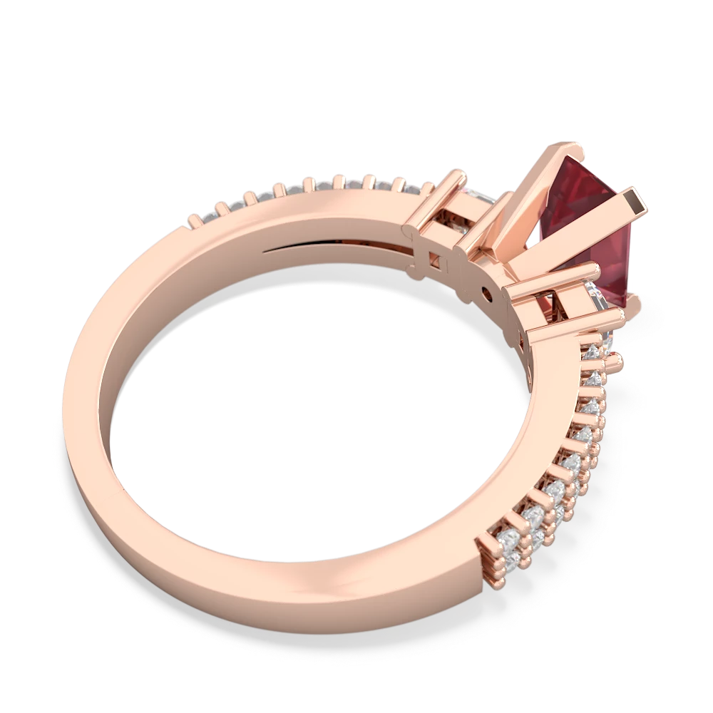 Pink Tourmaline Classic 7X5mm Emerald-Cut Engagement 14K Rose Gold ring R26437EM