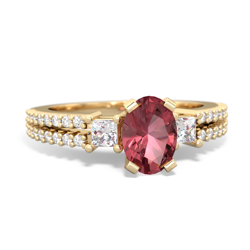 Pink Tourmaline Classic 7X5mm Oval Engagement 14K Yellow Gold ring R26437VL