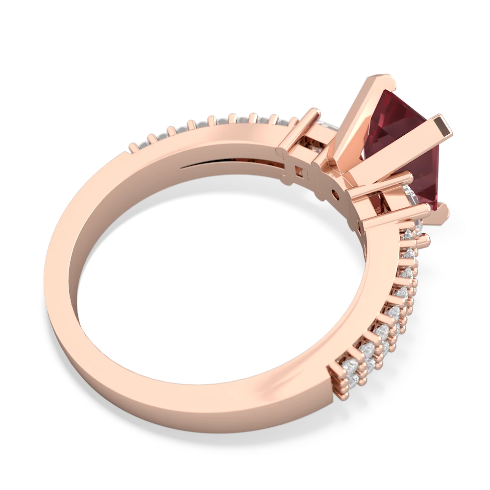 Pink Tourmaline Classic 8X6mm Emerald-Cut Engagement 14K Rose Gold ring R26438EM