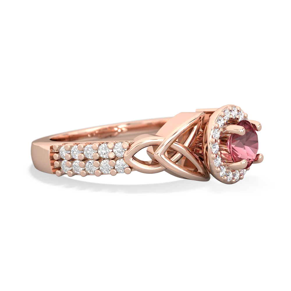 Pink Tourmaline Celtic Knot Halo 14K Rose Gold ring R26445RH