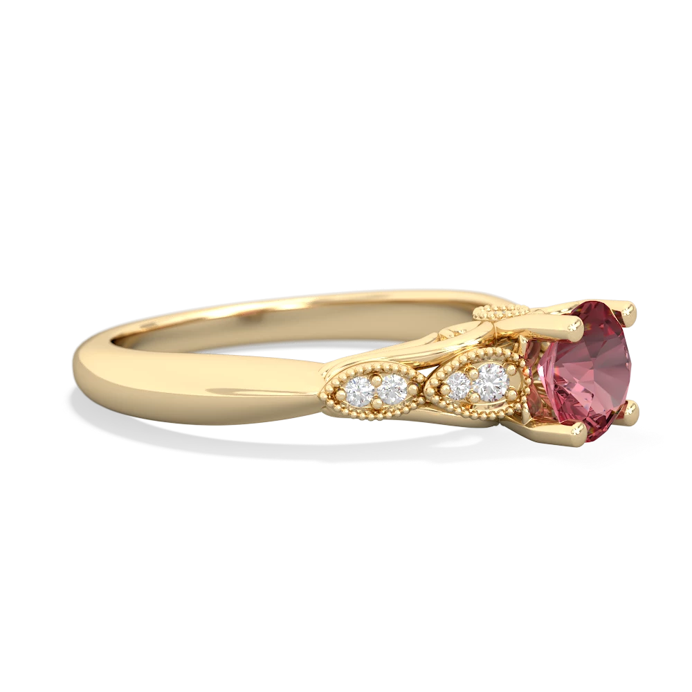 Pink Tourmaline Antique Elegance 14K Yellow Gold ring R3100