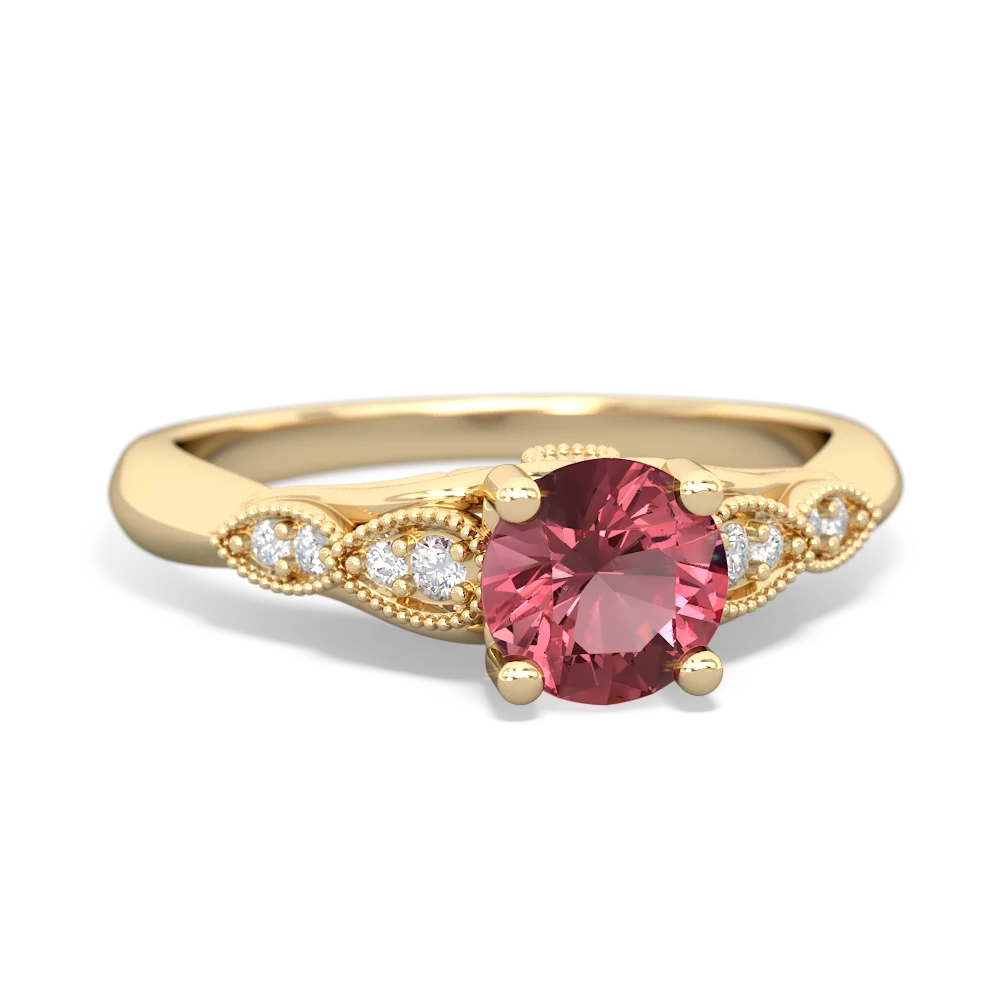 Pink Tourmaline Antique Elegance 14K Yellow Gold ring R3100