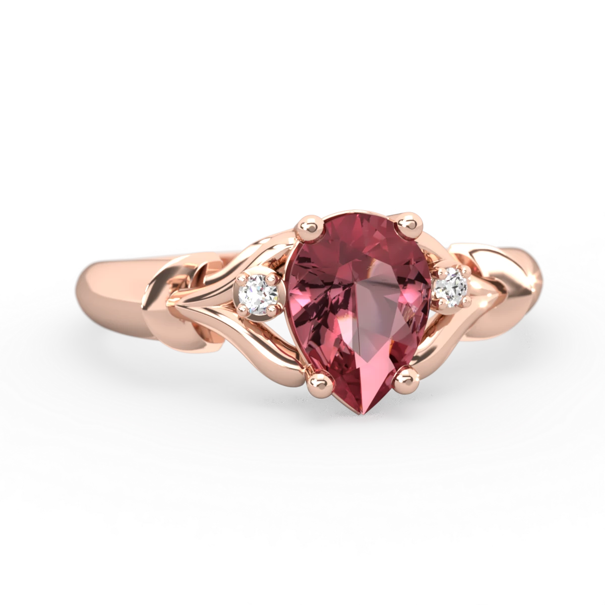 Pink Tourmaline Precious Pear 14K Rose Gold ring R0826