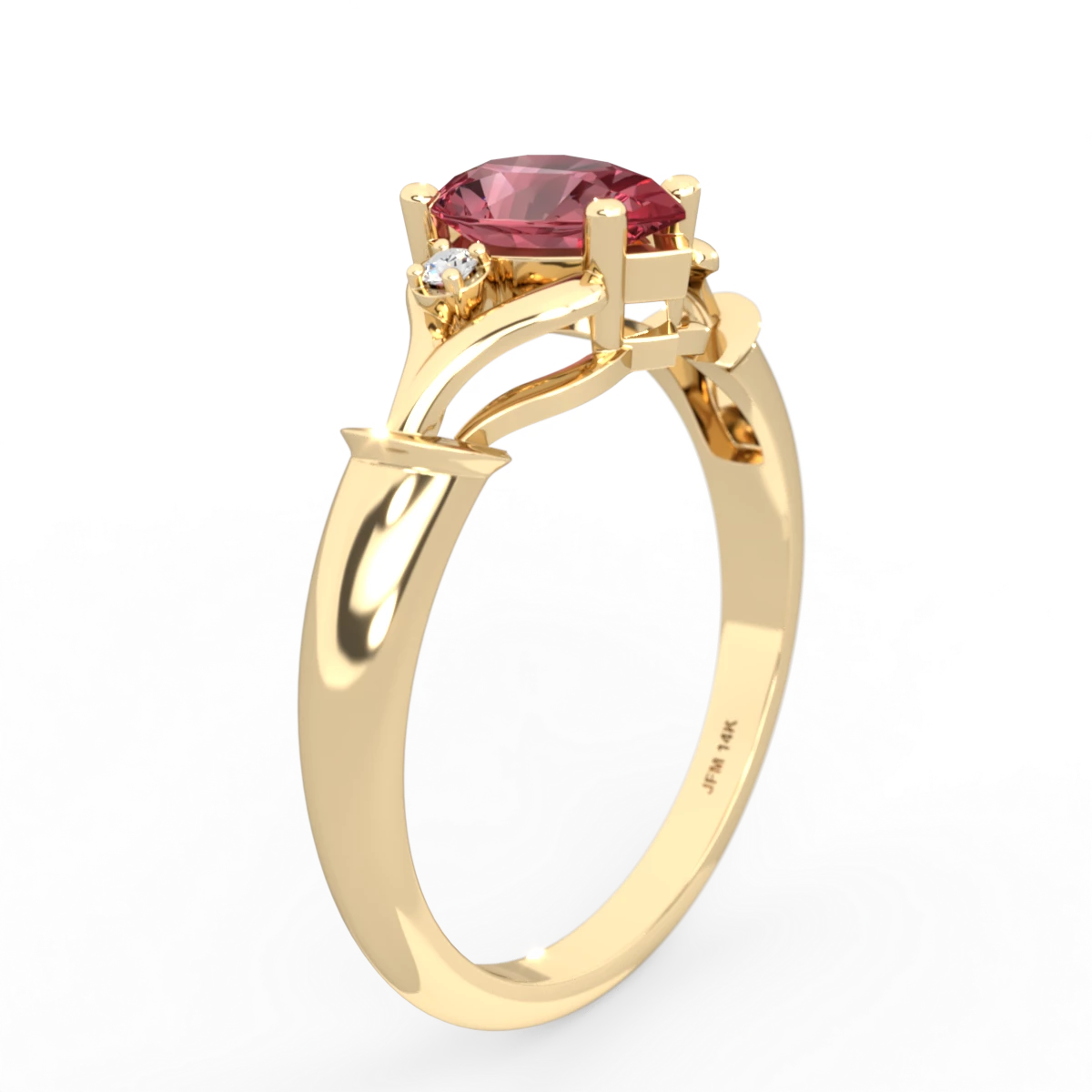 Pink Tourmaline Precious Pear 14K Yellow Gold ring R0826