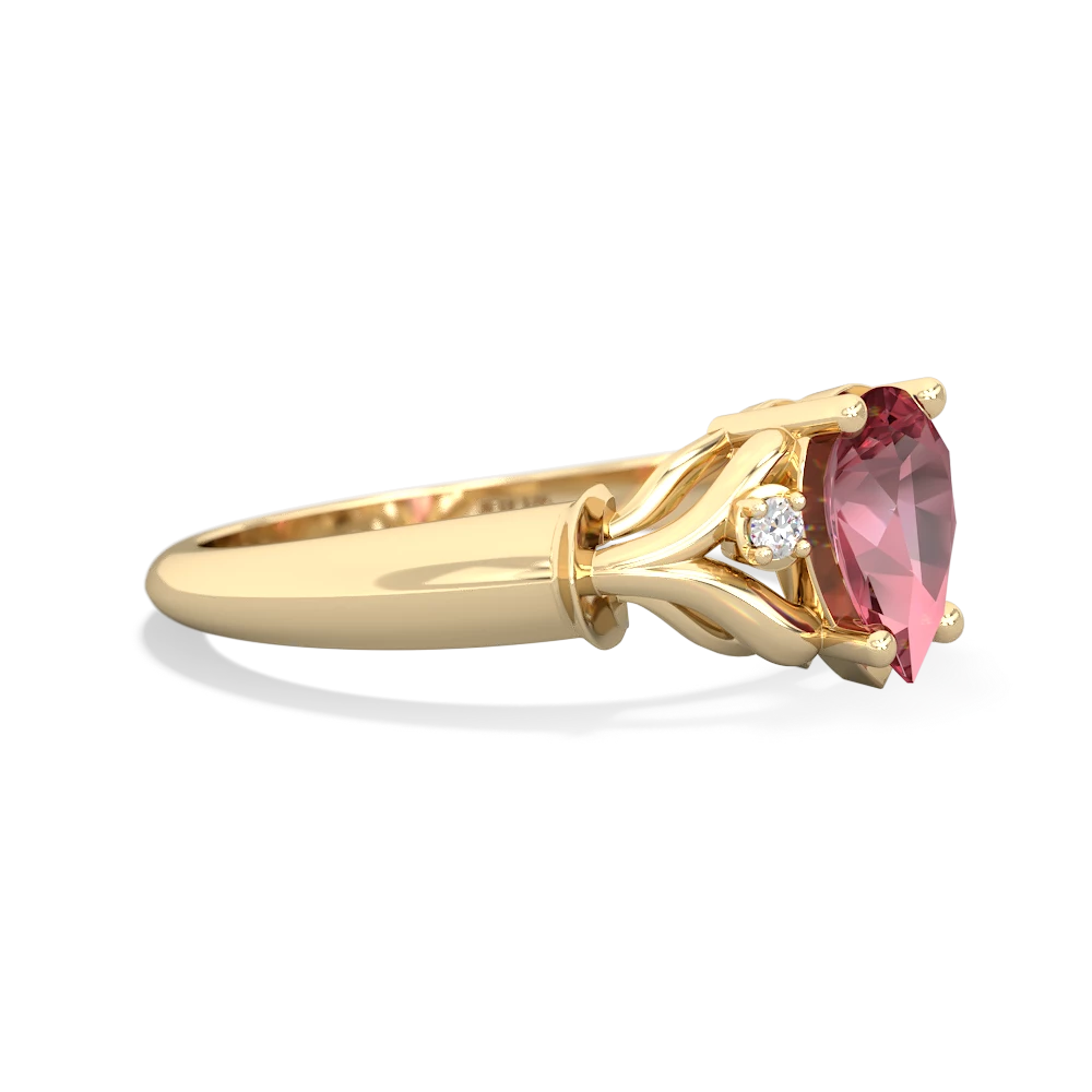 Pink Tourmaline Precious Pear 14K Yellow Gold ring R0826