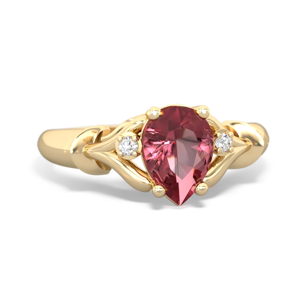 Pink Tourmaline Precious Pear 14K Yellow Gold ring R0826