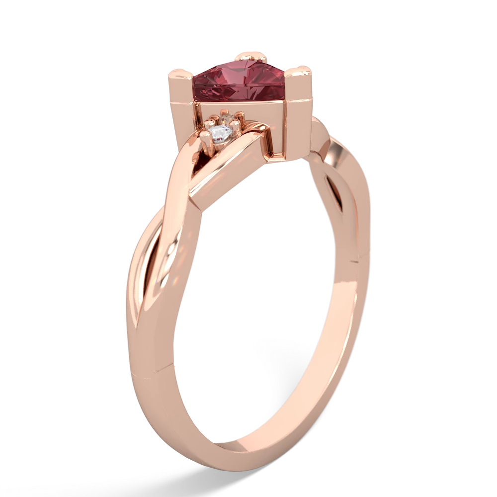 Pink Tourmaline Trillion Twist 14K Rose Gold ring R2104