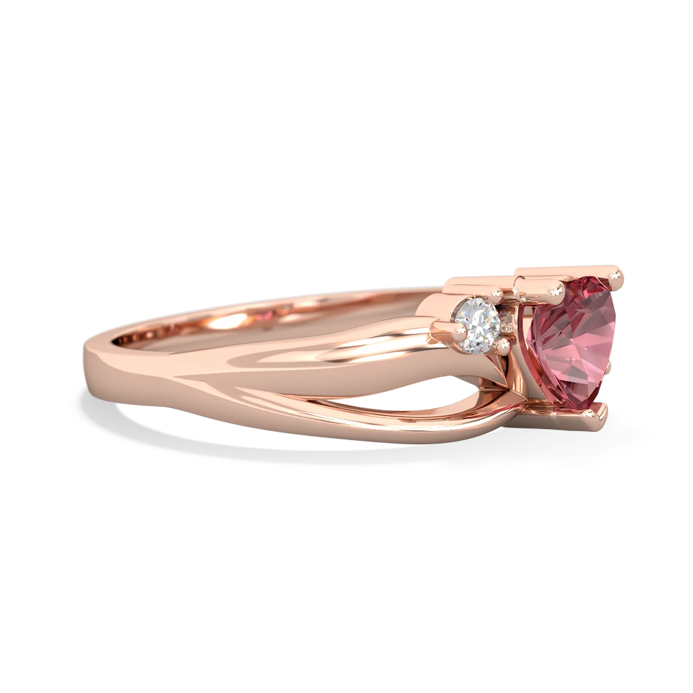 Pink Tourmaline Split Band Swirl 14K Rose Gold ring R2130