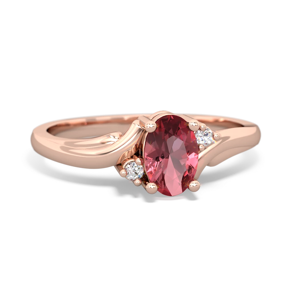 Pink Tourmaline Elegant Swirl 14K Rose Gold ring R2173