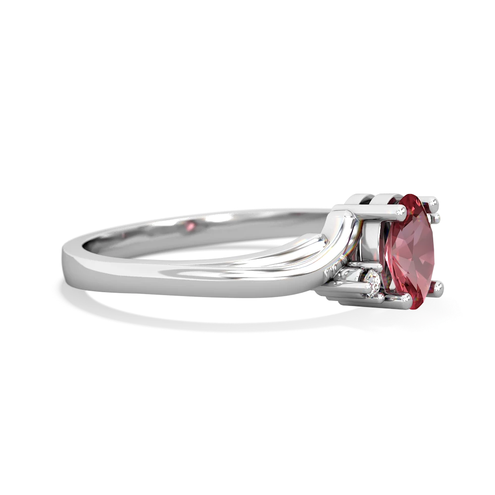 Pink Tourmaline Elegant Swirl 14K White Gold ring R2173