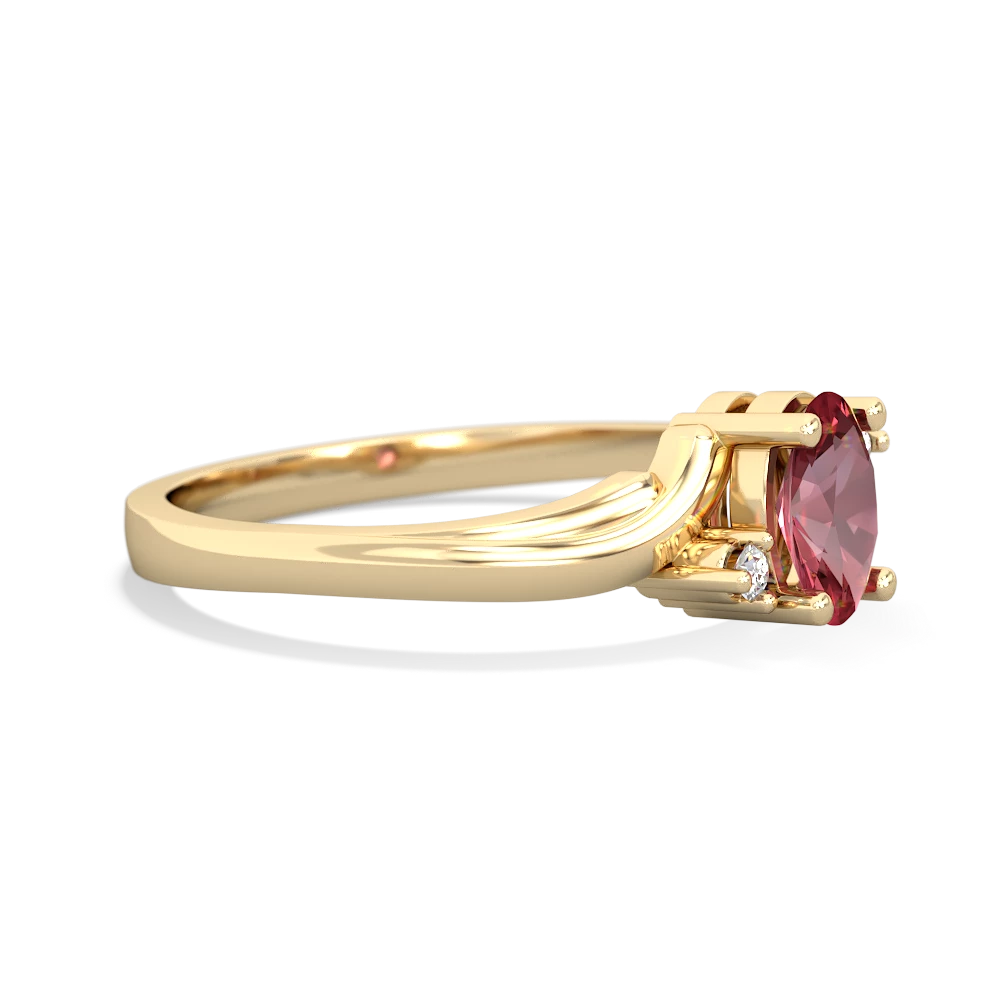 Pink Tourmaline Elegant Swirl 14K Yellow Gold ring R2173