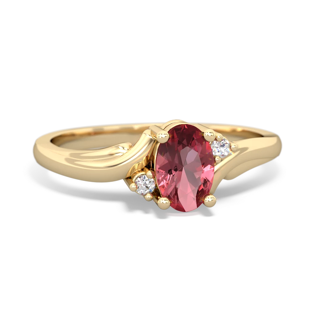 Pink Tourmaline Elegant Swirl 14K Yellow Gold ring R2173