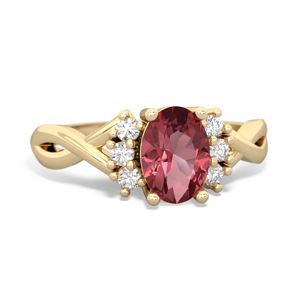 Pink Tourmaline Victorian Twist 14K Yellow Gold ring R2497