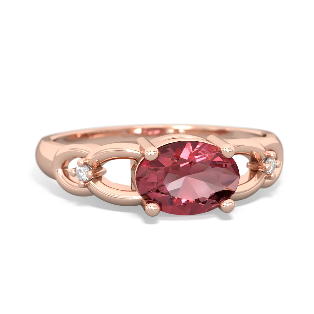 Pink Tourmaline Links 14K Rose Gold ring R4032