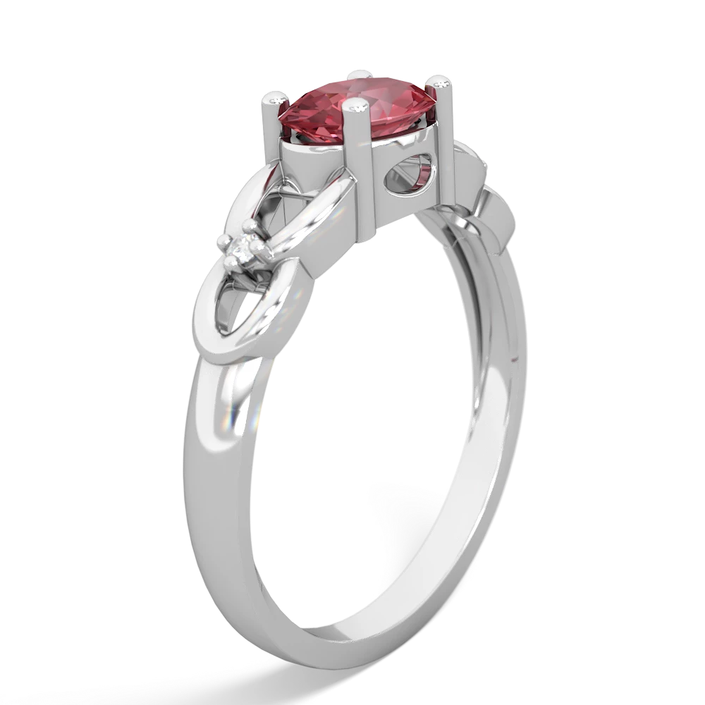 Pink Tourmaline Links 14K White Gold ring R4032