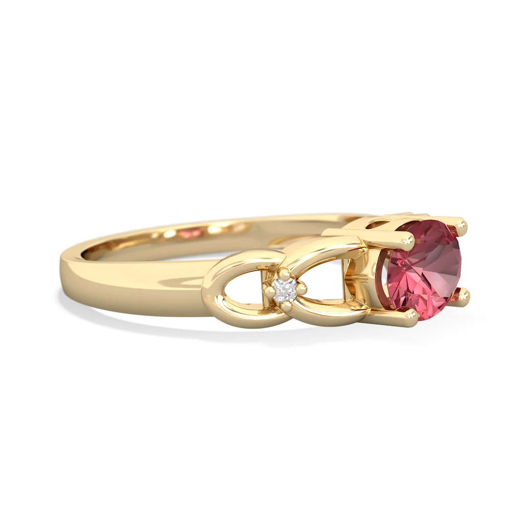 Pink Tourmaline Links 14K Yellow Gold ring R4032