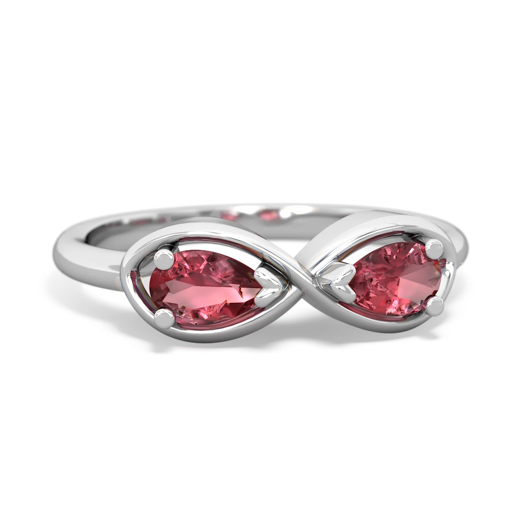 Pink Tourmaline Infinity 14K White Gold ring R5050