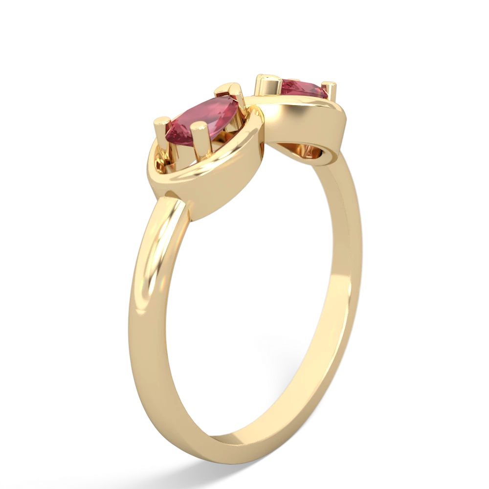 Pink Tourmaline Infinity 14K Yellow Gold ring R5050