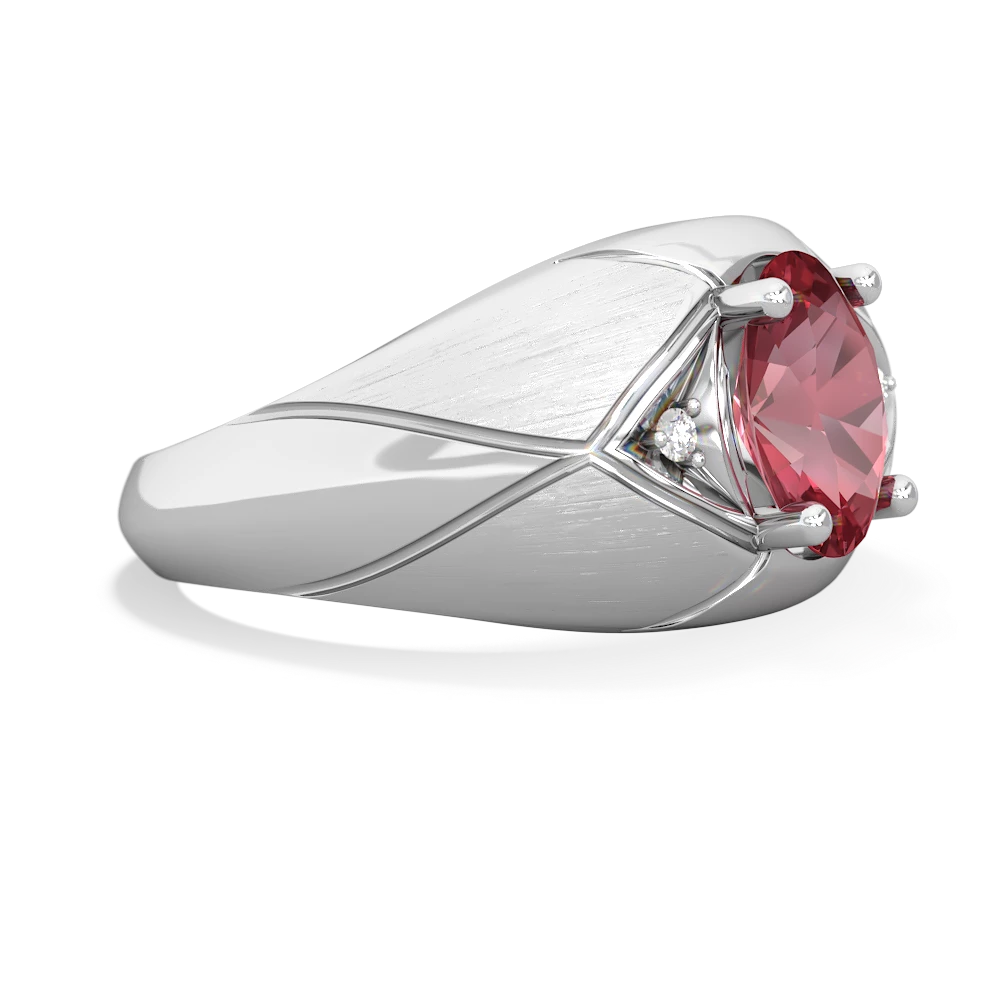 Pink Tourmaline Men's Crossroads 14K White Gold ring R0361