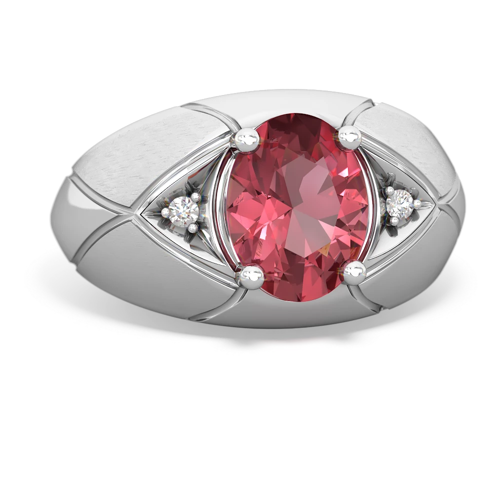 Pink Tourmaline Men's Crossroads 14K White Gold ring R0361