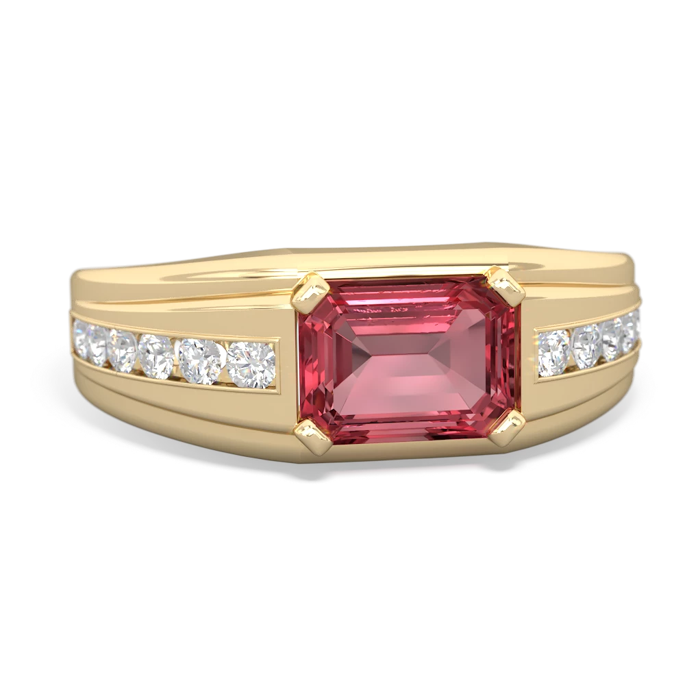 Pink tourmaline mens shop ring