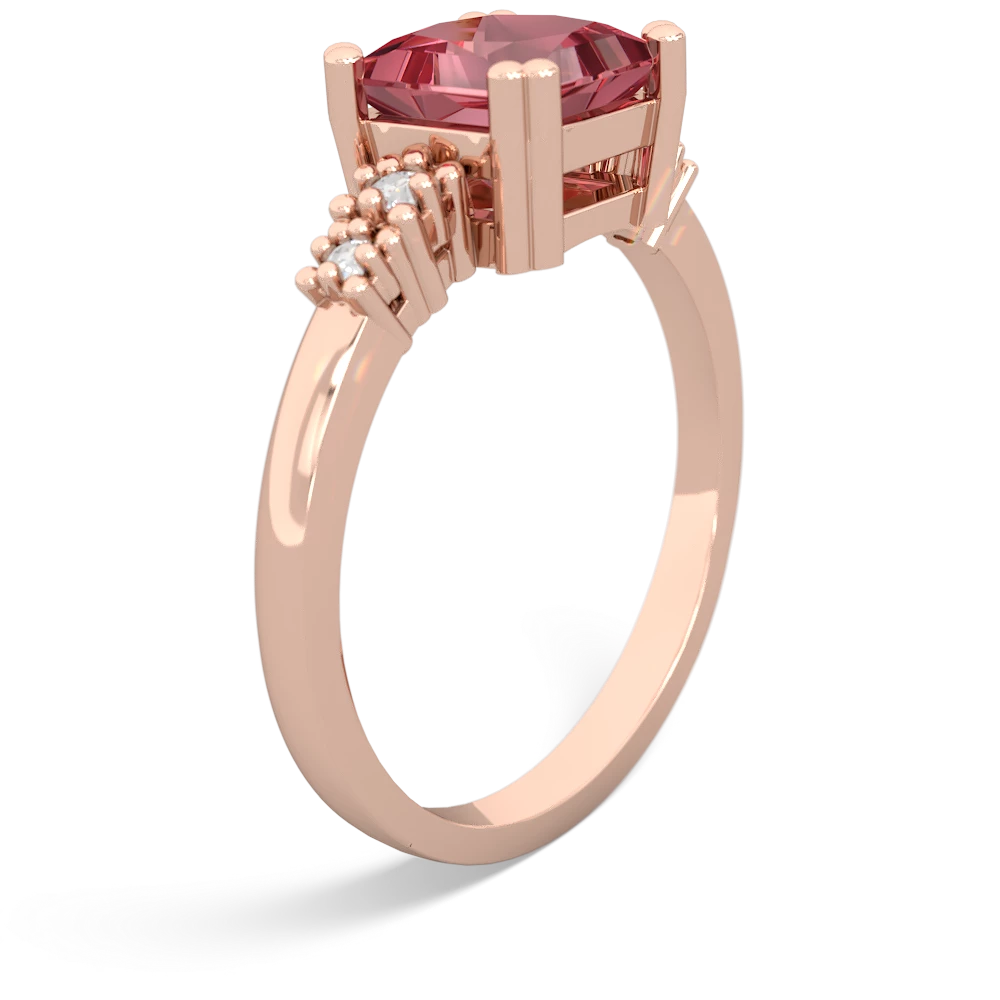 Pink Tourmaline Art Deco Princess 14K Rose Gold ring R2014