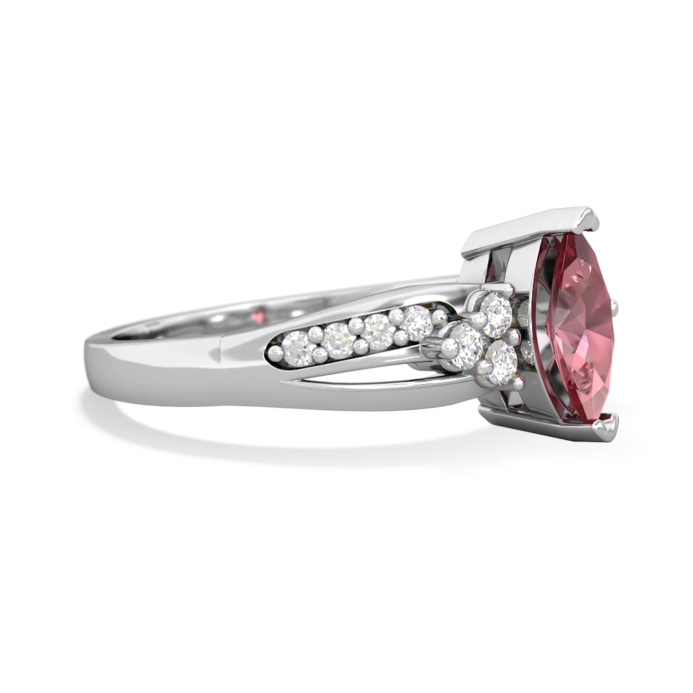 Pink Tourmaline Royal Marquise 14K White Gold ring R2343