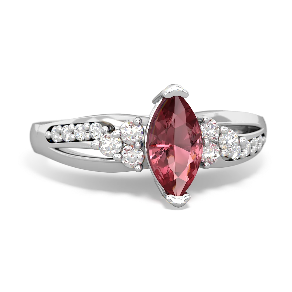 Pink Tourmaline Royal Marquise 14K White Gold ring R2343