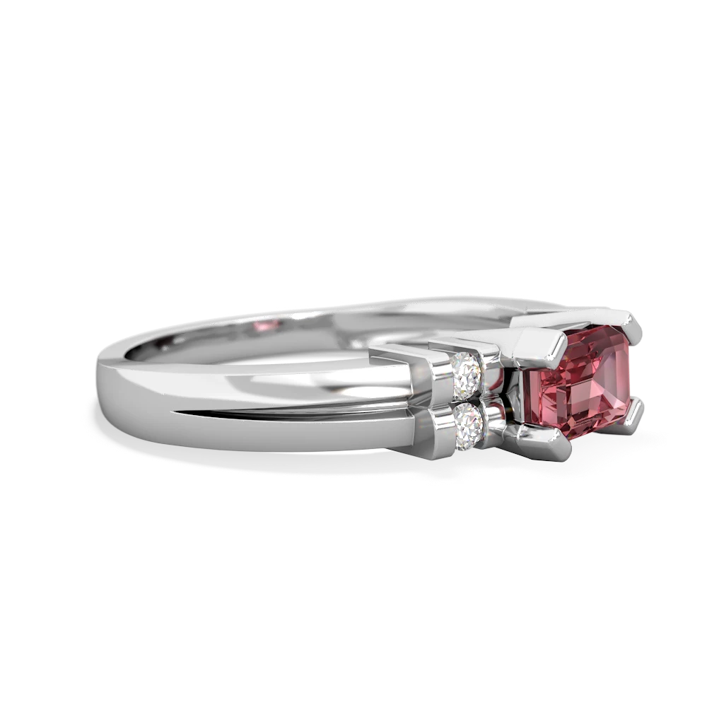 Pink Tourmaline Art Deco East-West 14K White Gold ring R2590