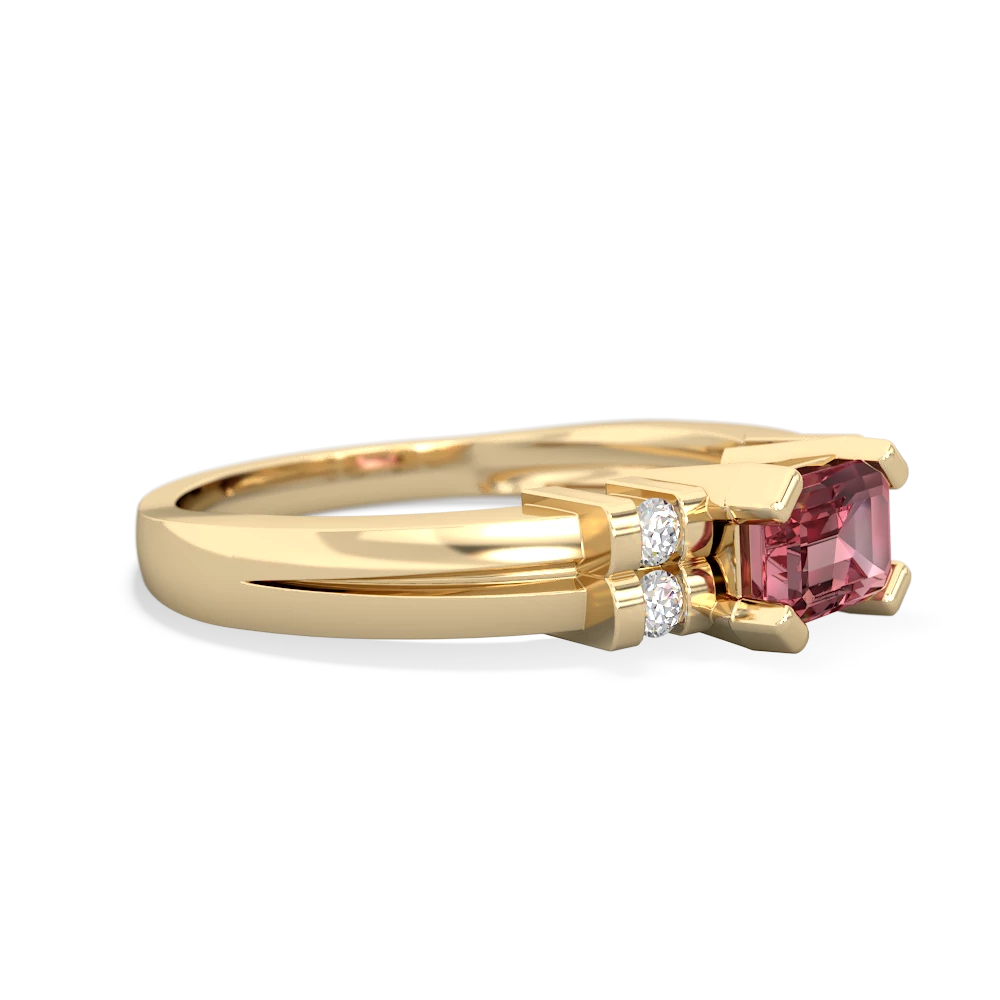 Pink Tourmaline Art Deco East-West 14K Yellow Gold ring R2590