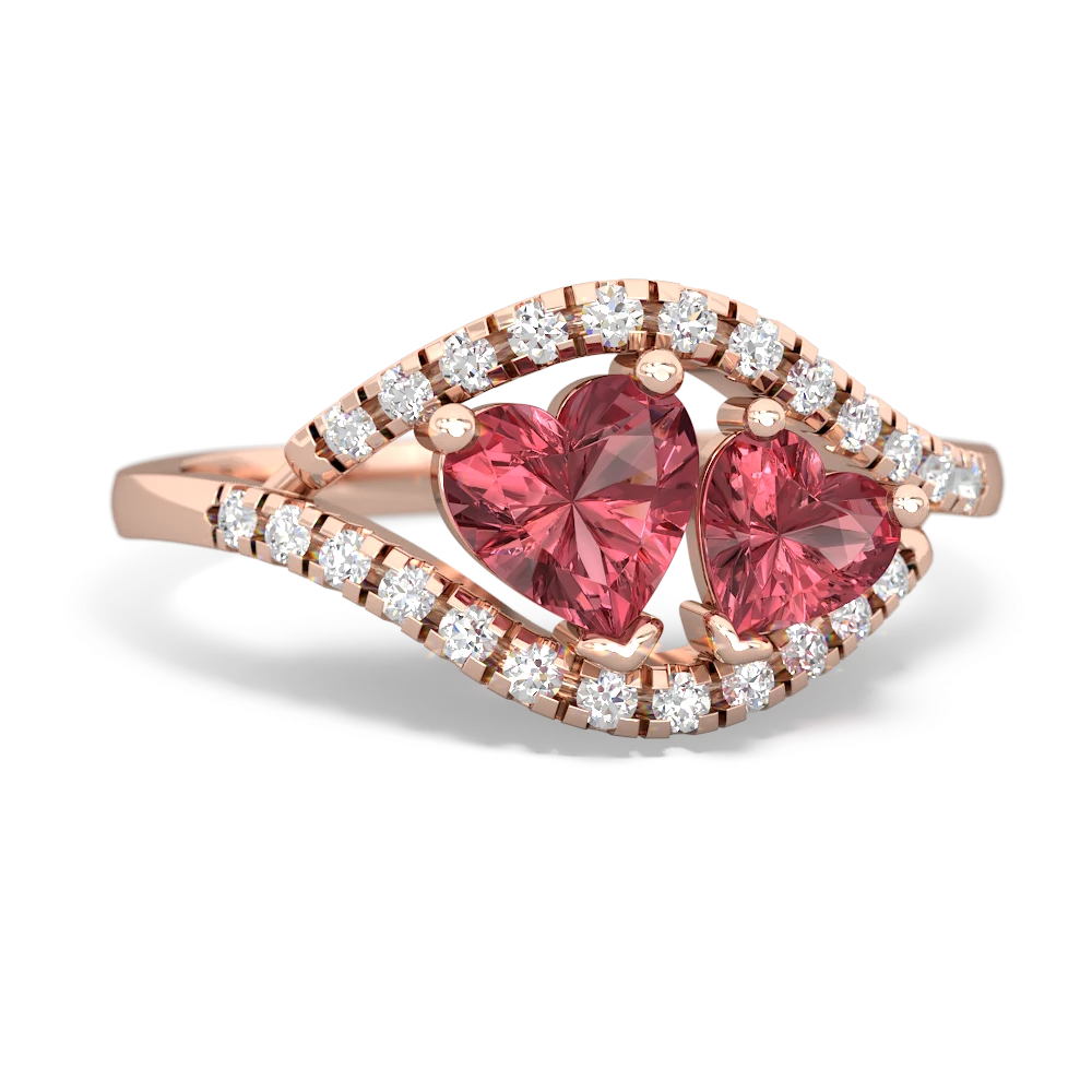 Pink Tourmaline Mother And Child 14K Rose Gold ring R3010