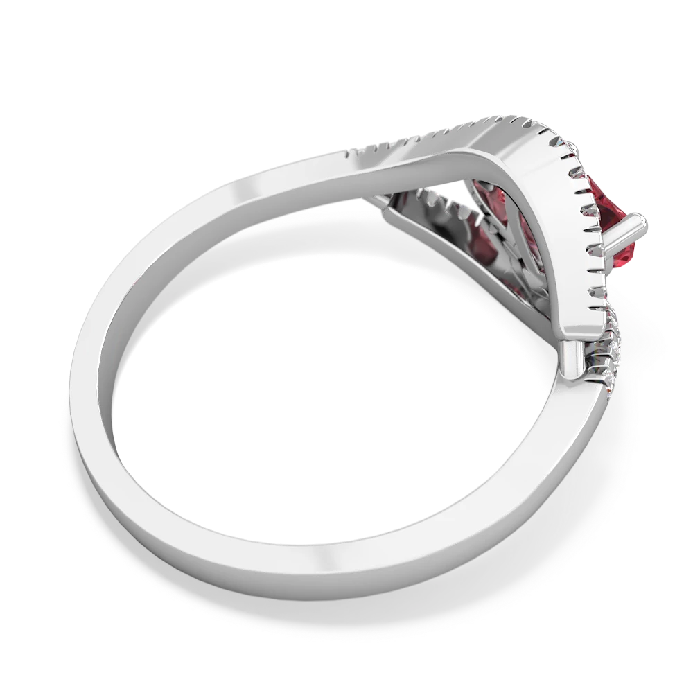 Pink Tourmaline Mother And Child 14K White Gold ring R3010