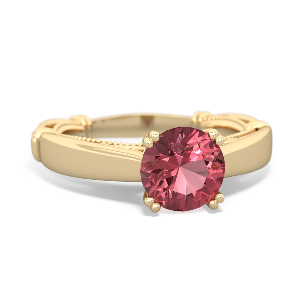 Pink Tourmaline Renaissance 14K Yellow Gold ring R27806RD