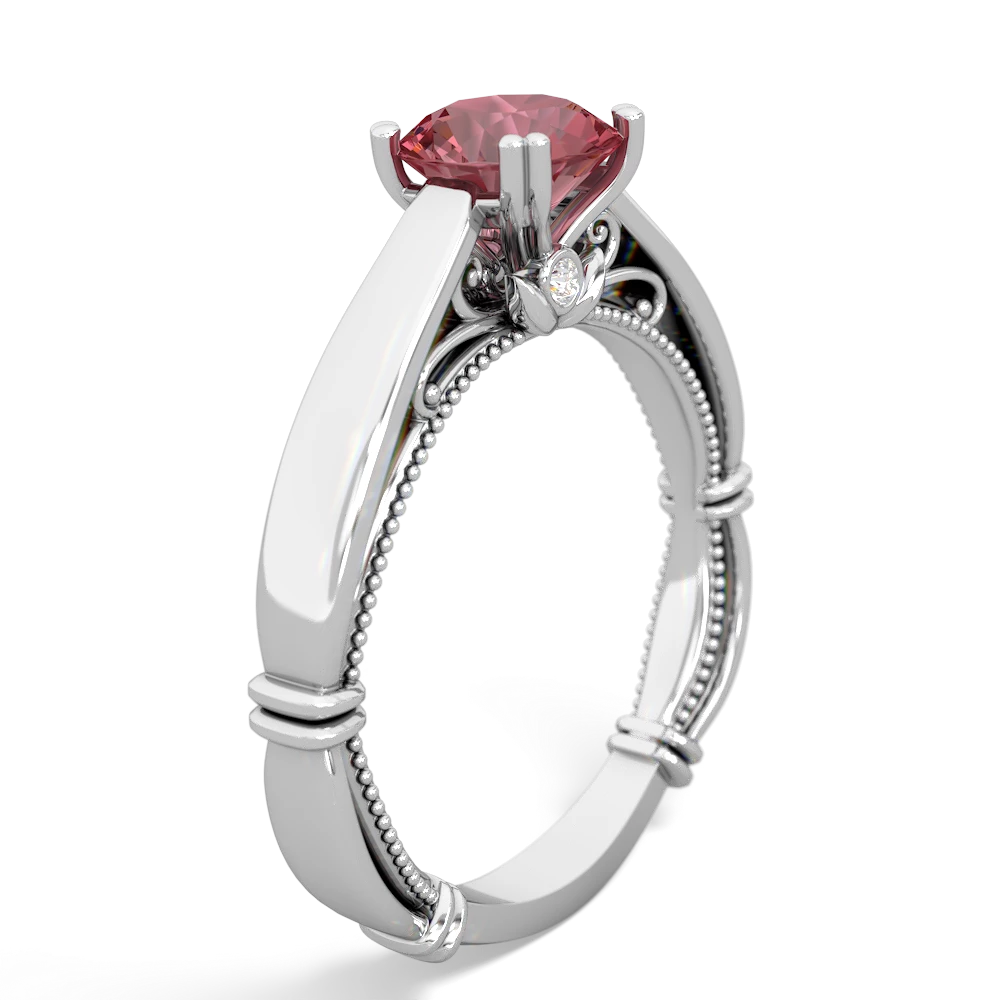 Pink Tourmaline Renaissance 14K White Gold ring R27806RD