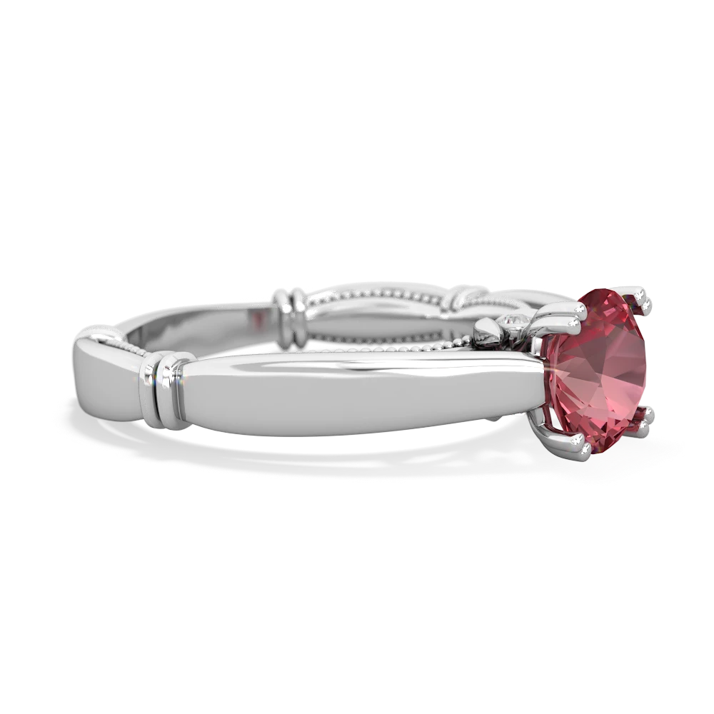 Pink Tourmaline Renaissance 14K White Gold ring R27806RD