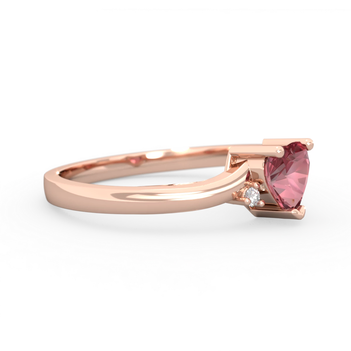 Pink Tourmaline Delicate Heart 14K Rose Gold ring R0203