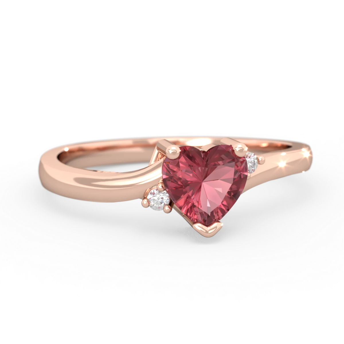 Pink Tourmaline Delicate Heart 14K Rose Gold ring R0203