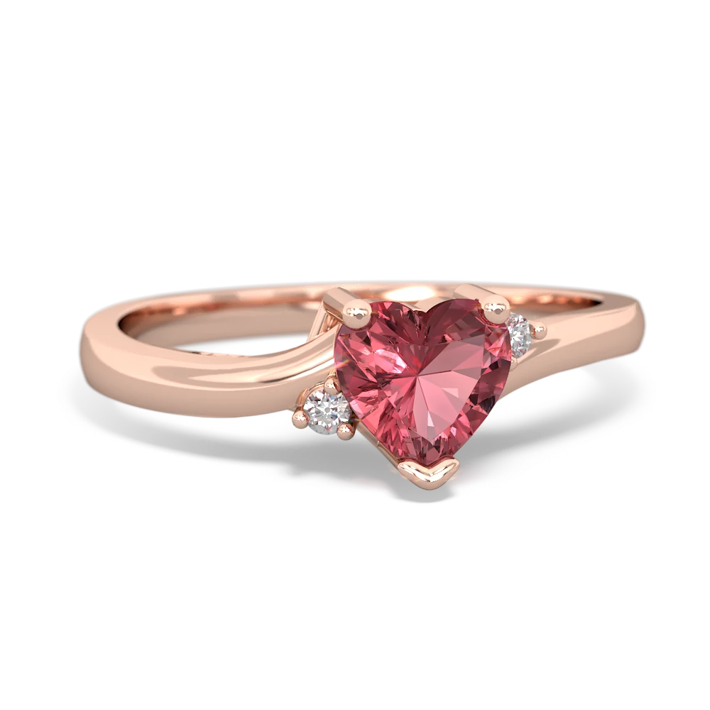 Pink Tourmaline Delicate Heart 14K Rose Gold ring R0203