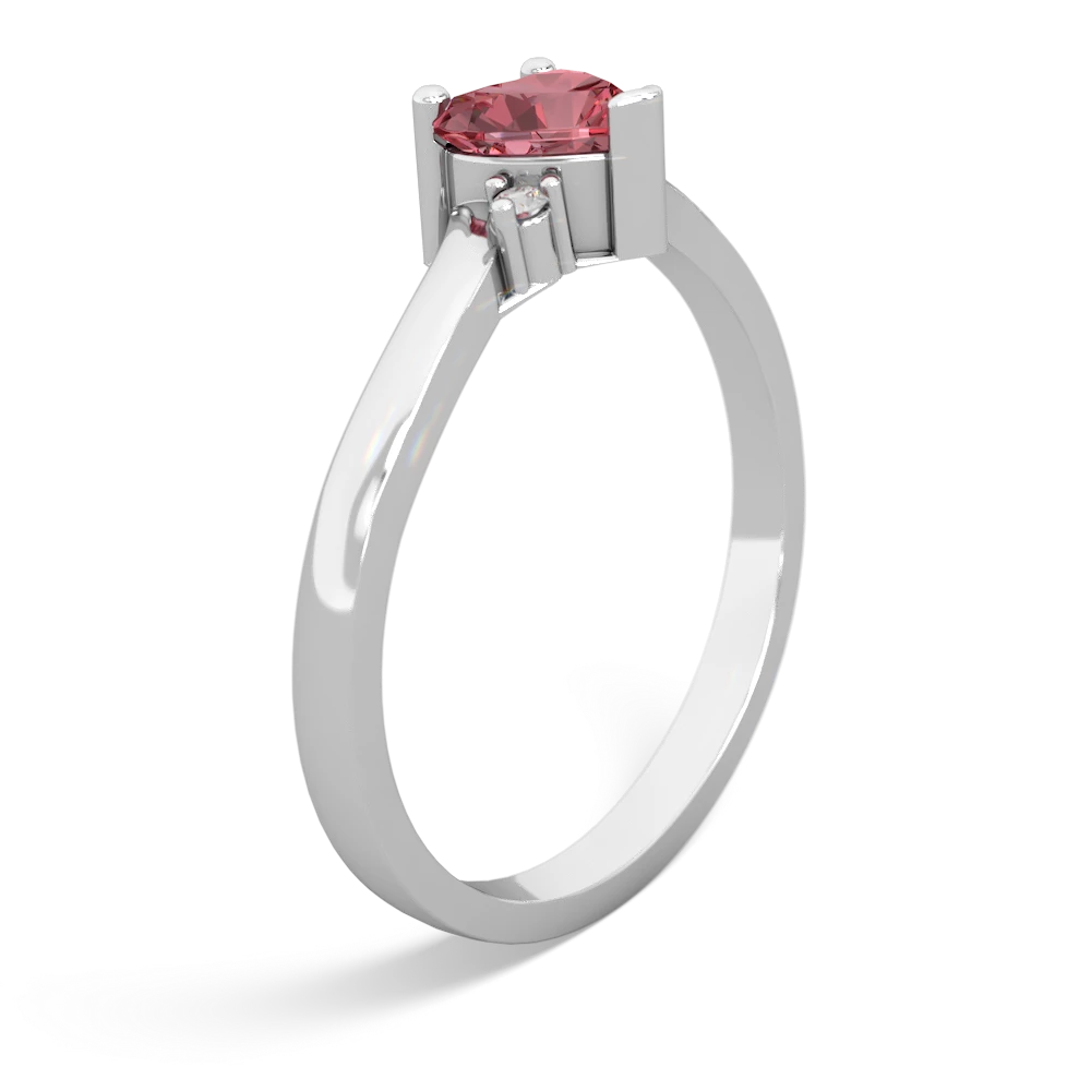 Pink Tourmaline Delicate Heart 14K White Gold ring R0203