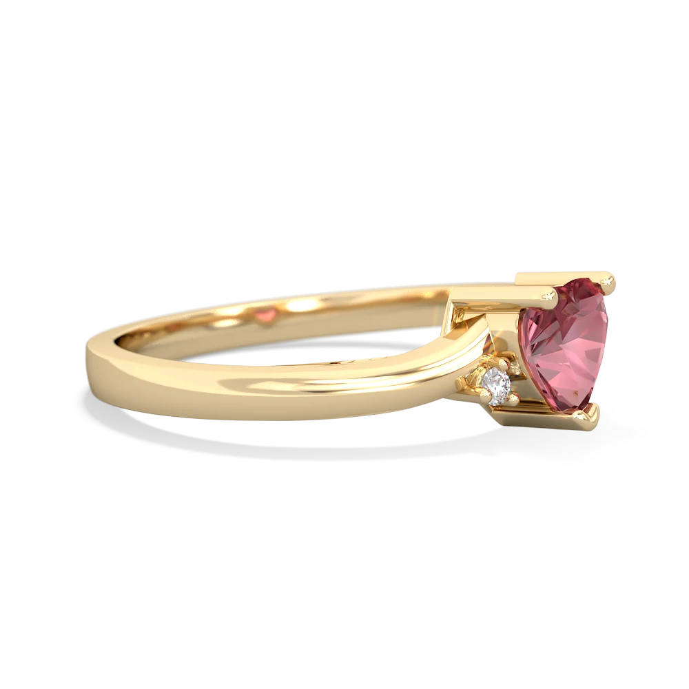 Pink Tourmaline Delicate Heart 14K Yellow Gold ring R0203