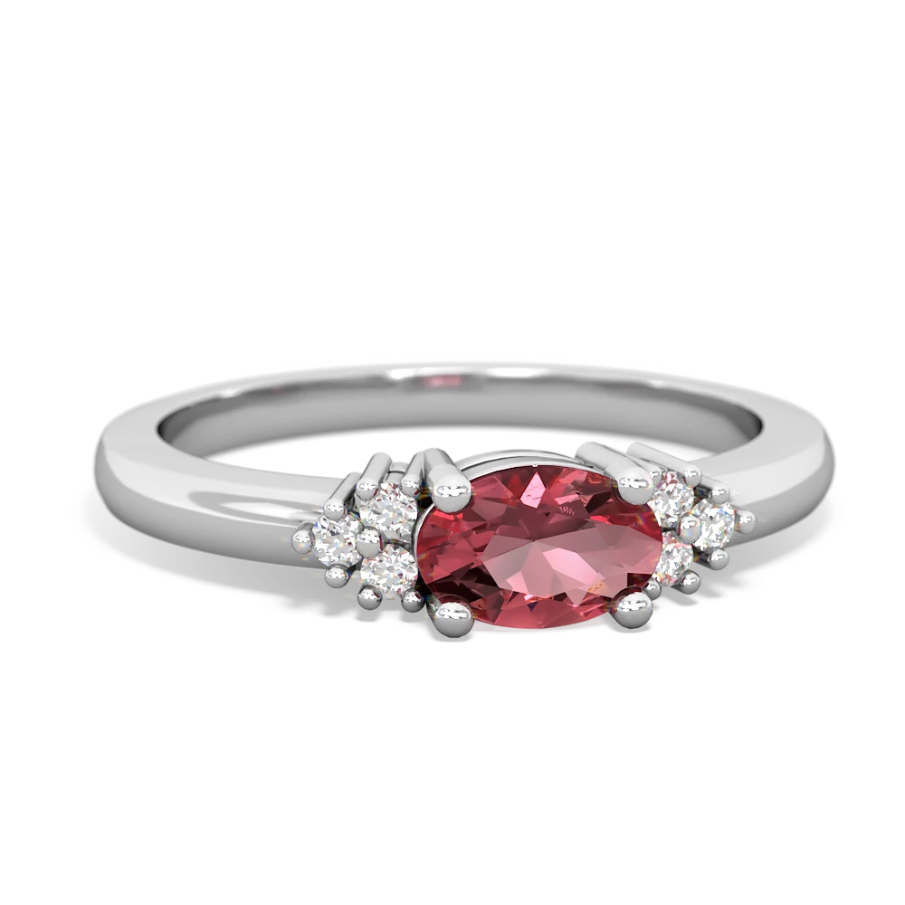 Pink Tourmaline Simply Elegant East-West 14K White Gold ring R2480