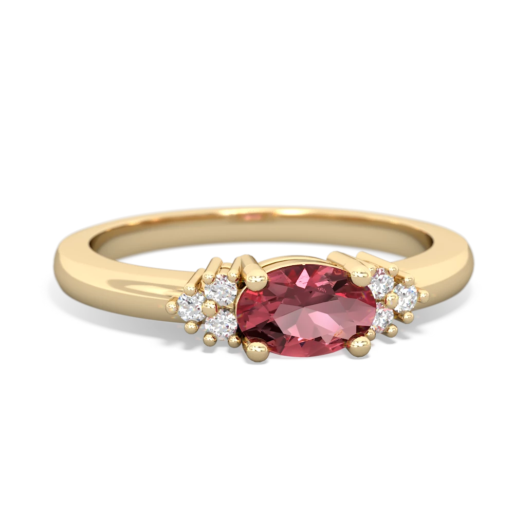 Pink Tourmaline Simply Elegant East-West 14K Yellow Gold ring R2480