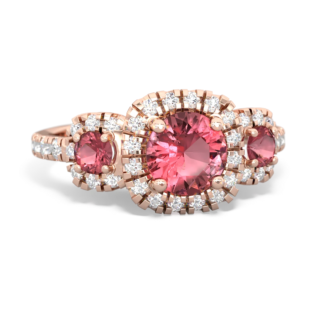 Pink Tourmaline Regal Halo 14K Rose Gold ring R5350