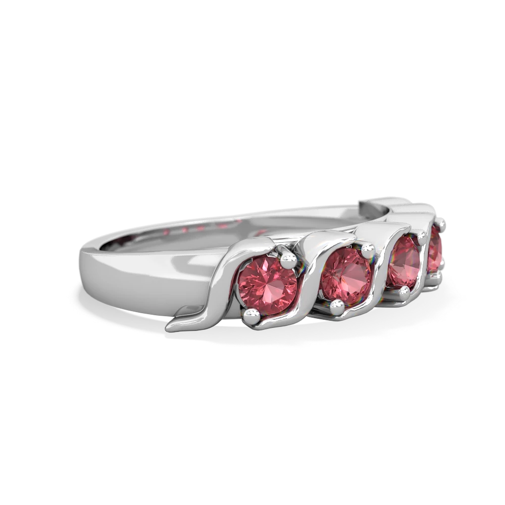 Pink Tourmaline Anniversary Band 14K White Gold ring R2089