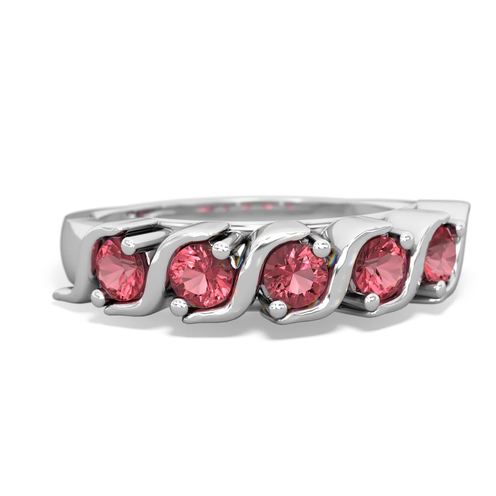 Pink Tourmaline Anniversary Band 14K White Gold ring R2089