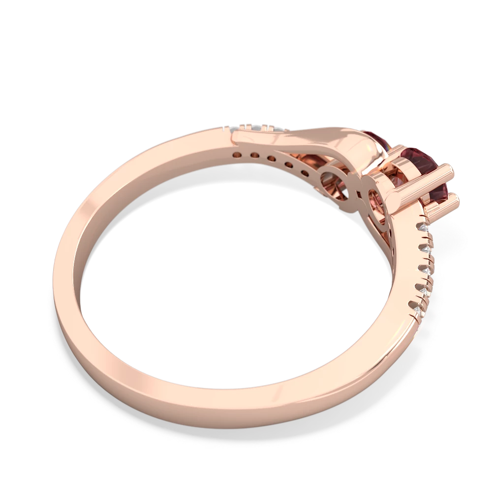 Pink Tourmaline Infinity Pave Two Stone 14K Rose Gold ring R5285