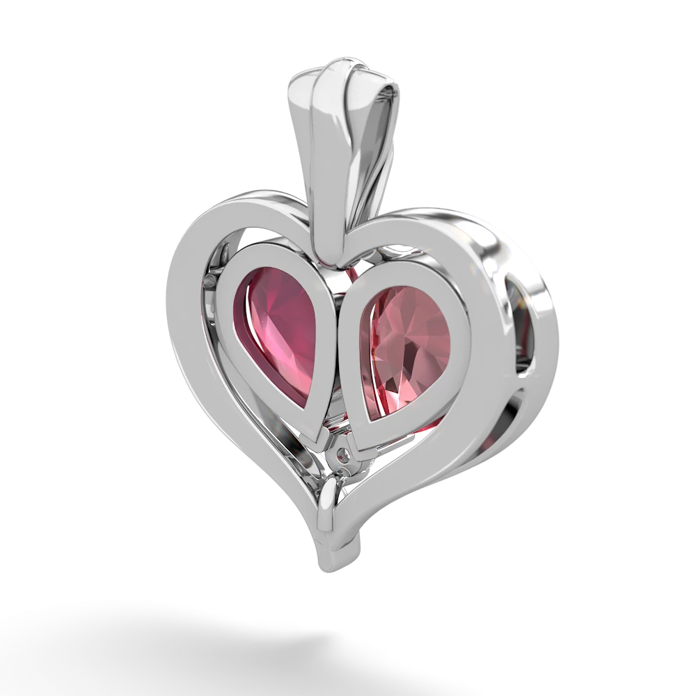 Pink Tourmaline Two Become One 14K White Gold pendant P5330