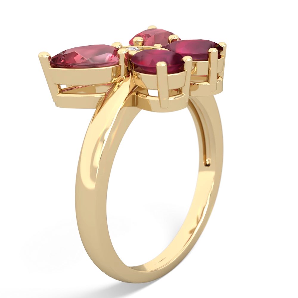 Pink Tourmaline Butterfly 14K Yellow Gold ring R2215