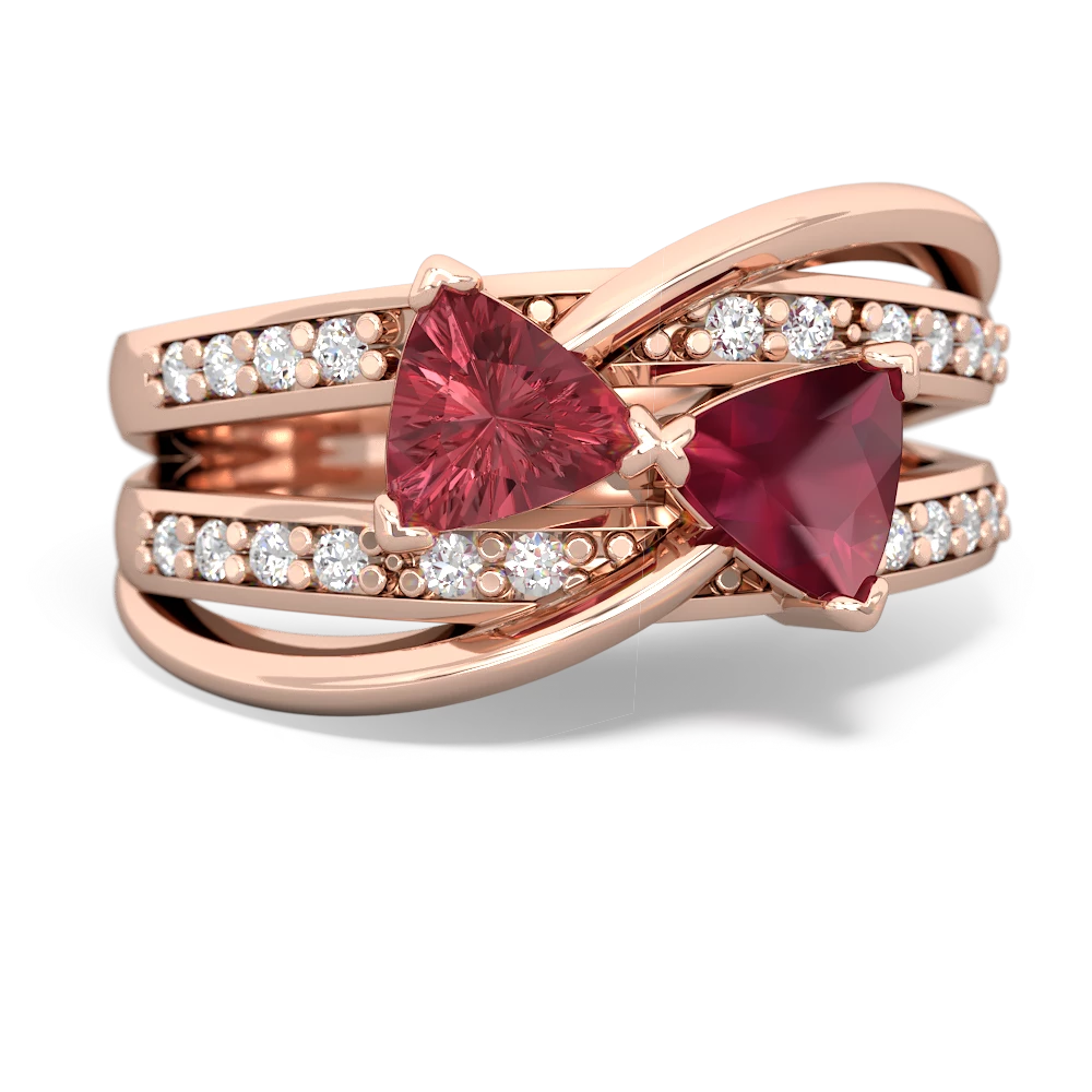 Pink Tourmaline Bowtie 14K Rose Gold ring R2360